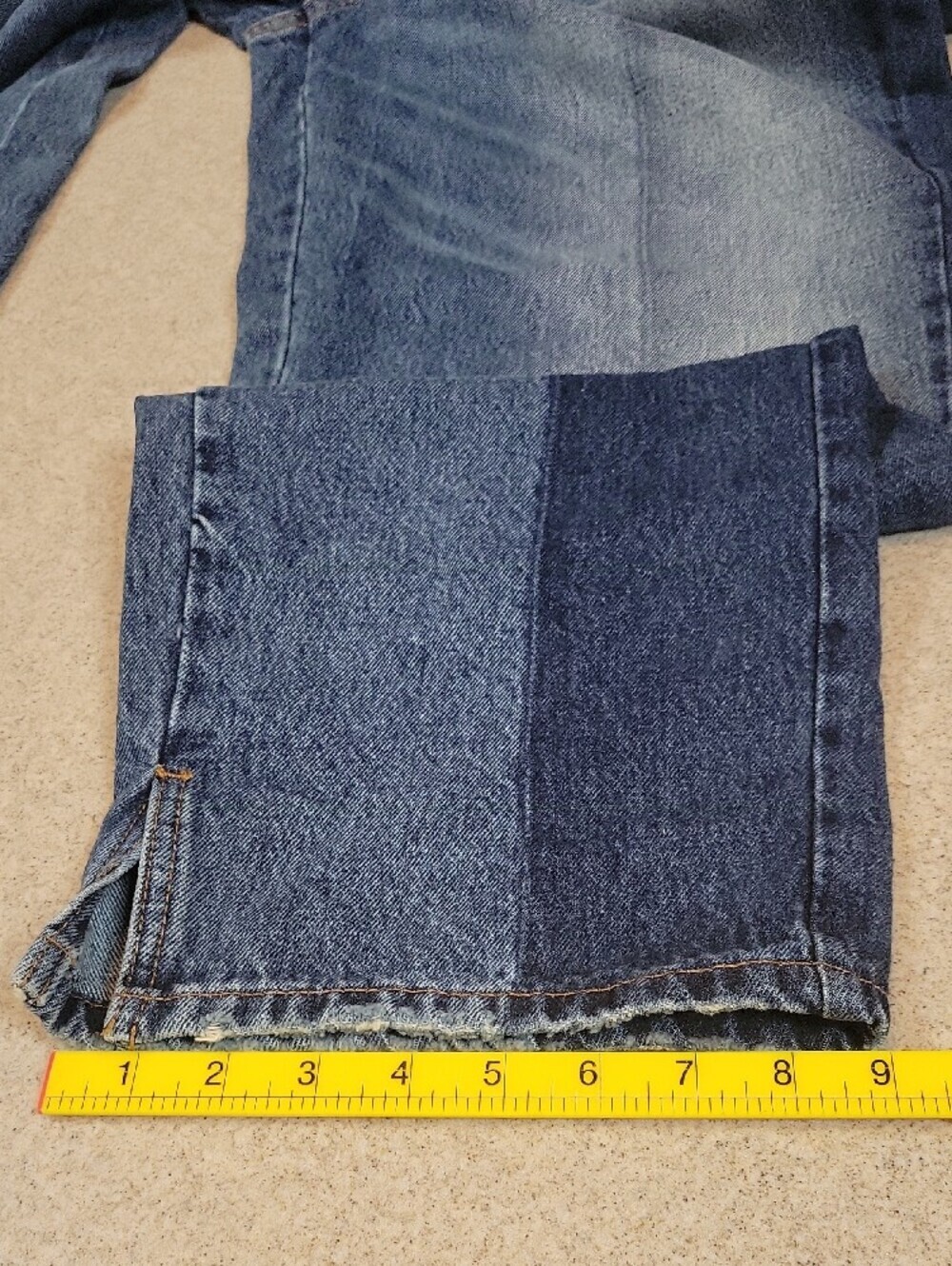 KBB by Kahlana High Rise Straight-Leg Two Tone Denim Cotton Jeans Size 14 NWT - Picture 9 of 13